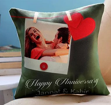 Personalised Anniversary Heart Cushion