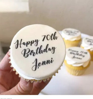 Personalised Birthday Vanilla Cupcakes Set Of 6