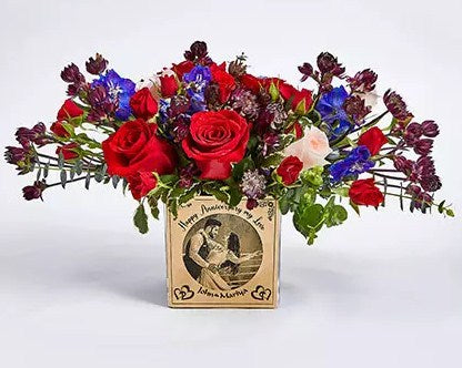 Personalised Vase Anniversary Flowers