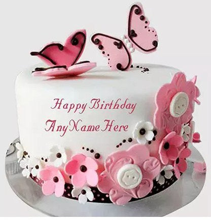 Pink Butterfly Chocolate Cake