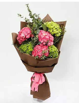 Pink and Green Hydrangea Bouquet