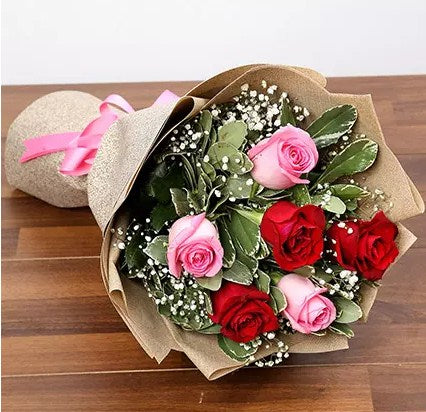 Pink and Red Roses Bouquet Standard