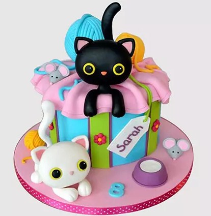 Playing Cats Chocolate Cake