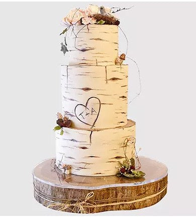 Pretty 3 Layered Engagement Chocolate Cake
