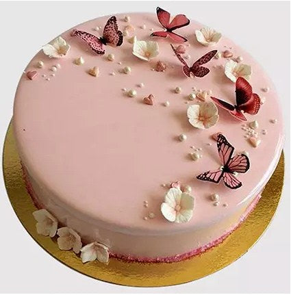 Pretty Butterfly Design Chocolate Cake