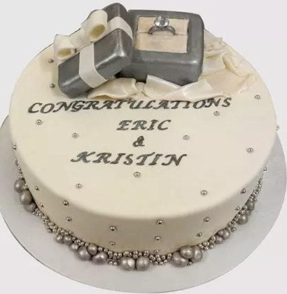 Pretty Engagement Ring Chocolate Cake