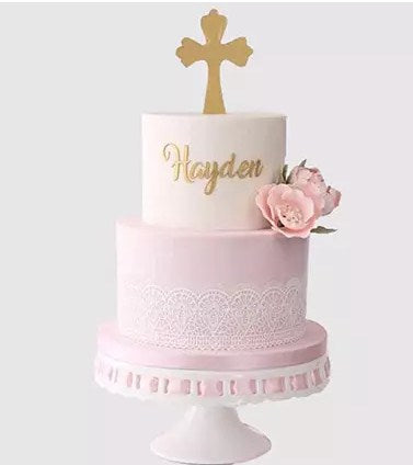 Pretty Pink 2 Layered Chocolate Cake