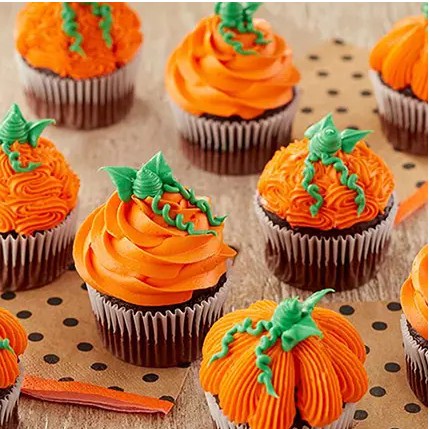 Pumpkin Shape Cupcakes 6 Pcs