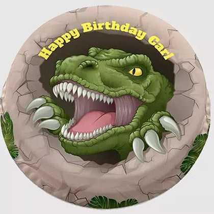 Round Dinosaur Chocolate Cake