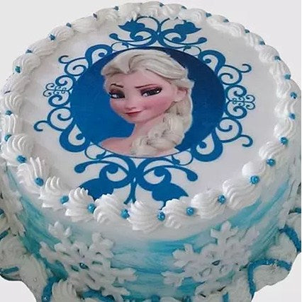 Round Frozen Chocolate Photo Cake