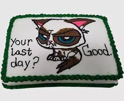 Sad Cat Farewell Chocolate Cake
