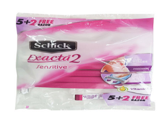Schick Extract 2 Sensitive Non-Slip Rubber Grip Razor Pack of 7