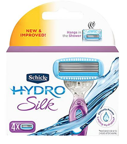 Schick Hydro Silk Curve Sensing 5 Blades Razor Kit Pack Of 4 Purple