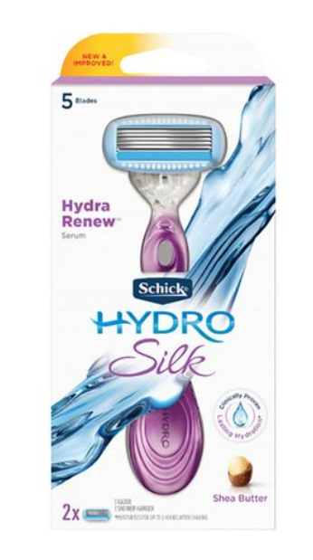 Schick Hydro Silk Disposables 5 Blades Razor Kit Pack Of 2 Purple