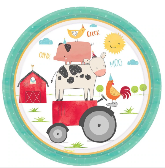 Barnyard Birthday Paper Plates 10.5in, 8pcs