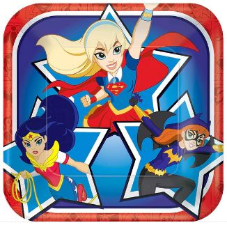 DC Superhero Girls Square Paper Plates 7in 8pcs