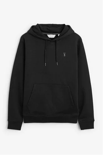 Jersey Hoodie Black With Stag