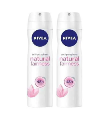 Nivea Natural Fairness Deodorant Spray White 150ml x2
