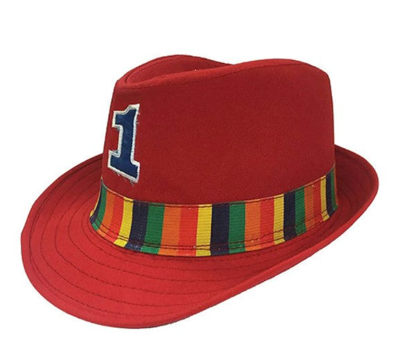 1st Birthday Rainbow Fabric Fedora