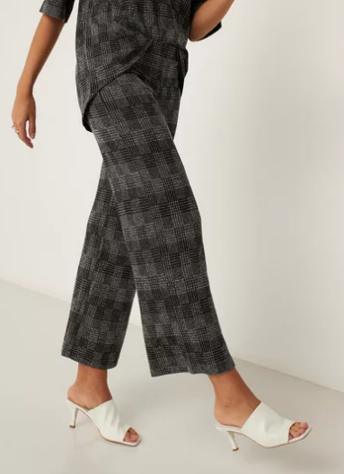 Jacquard Checked Palazzo Pants
