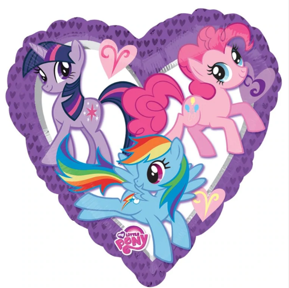 My Little Pony Heart Foil Balloon 18in