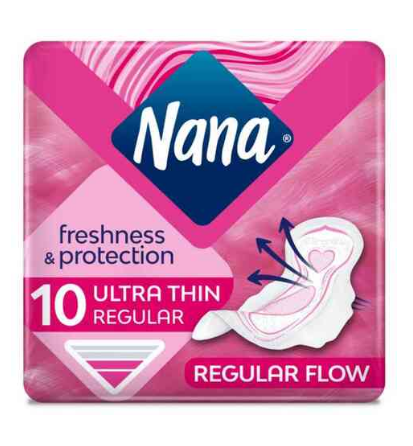 Nana Fresh Protect Normal Sanitary Pads With Ultra Normal Wings White 10 count