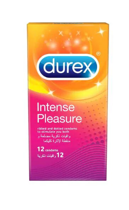 Durex Intense Pleasure Ribbed And Dotted Condoms x12
