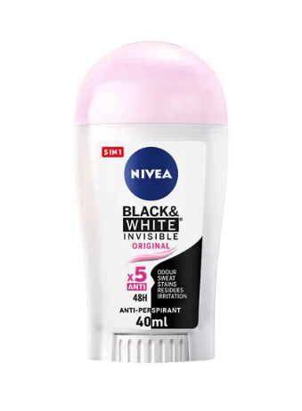 Nivea Black And White Invisible Original Antiperspirant Deodorant Stick Clear 40ml