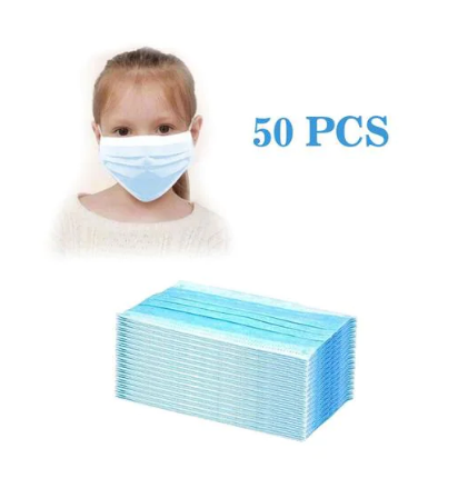 Edragonmall 50Pcs Child Protective Mask Disposable Dust Mask Pm2.5 Gauze Mask Breathable Face Mouth