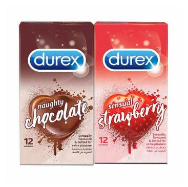 Durex Condoms Strawberry 12 Pieces + Chocolate 12 Pieces