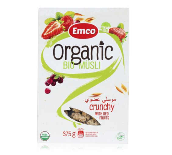 Emco organic red fruit muesli 375g