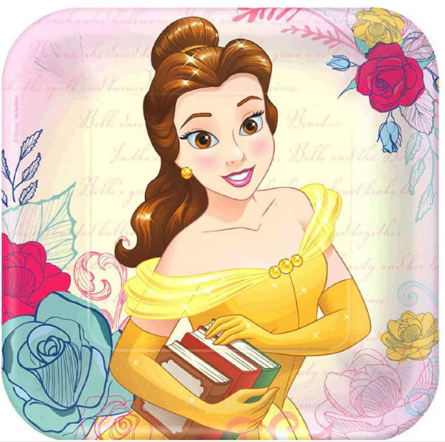 Beauty And The Beast Square Plates 9in, 8pcs