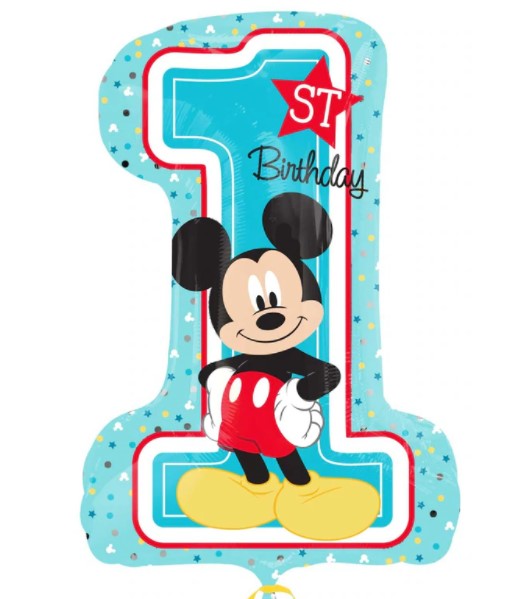 Mickey 1st Birthday SuperShape Foil Balloon 19x28in