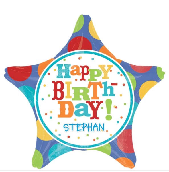 Birthday Fever Fun Star Personalized Balloon 19in