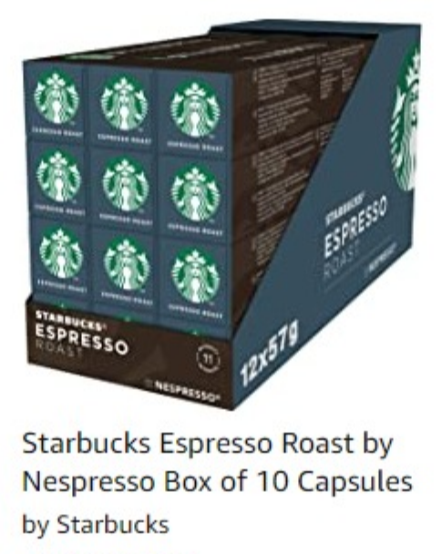 starbucks espresso roast by nespresso box of 12 capsules by the starbucks