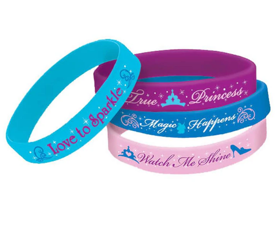 Disney Cinderella Rubber Bracelet Favors 4pcs