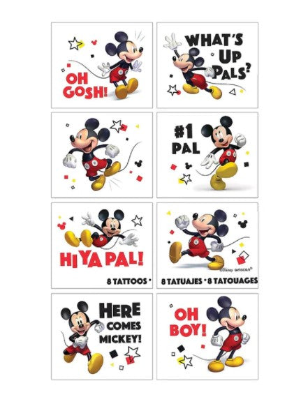 Disney Mickey Mouse Forever Tattoo Favors 8pcs