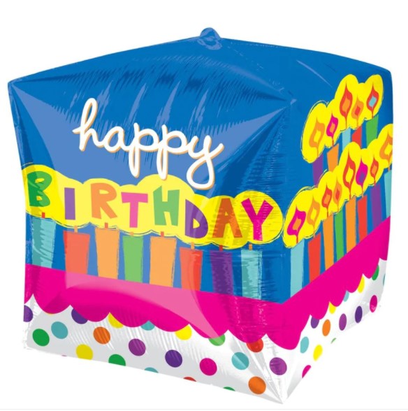 Birthday Cake Cubez Balloon 15in