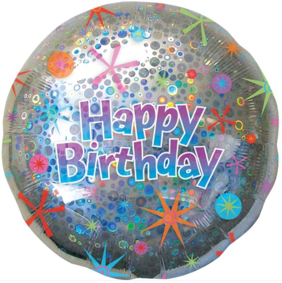 Birthday Celebration Jumbo Holographic Balloon 32in