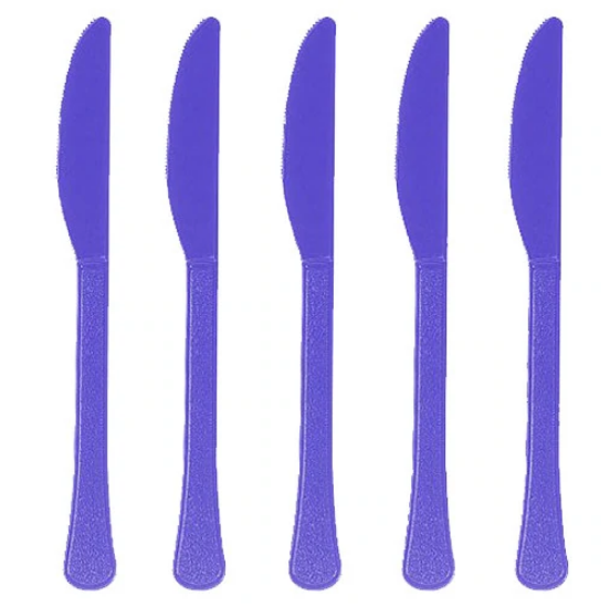 New Purple Heavy Weight Plastic Knives 20pcs