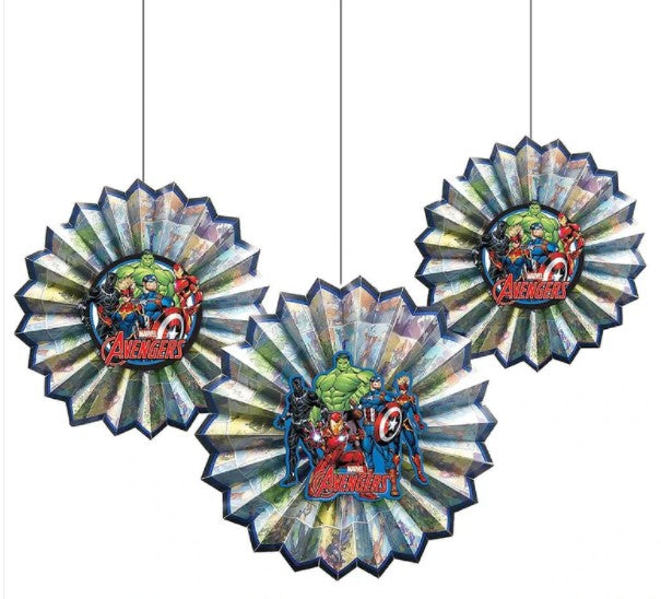 Avengers Powers Unite Fan Paper Decoration 3pcs