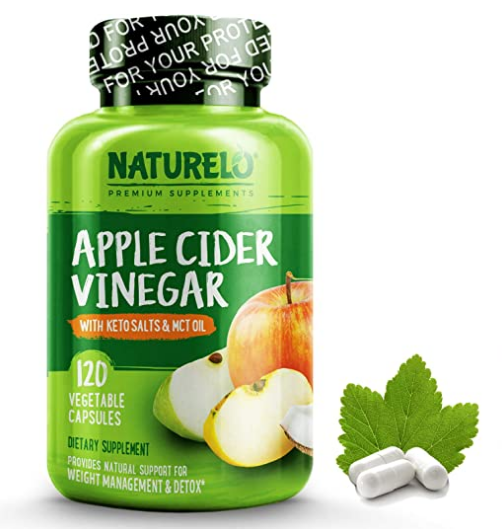 naturelo apple cider vinegar capsules keto bhb salts and mct oil powder for detox