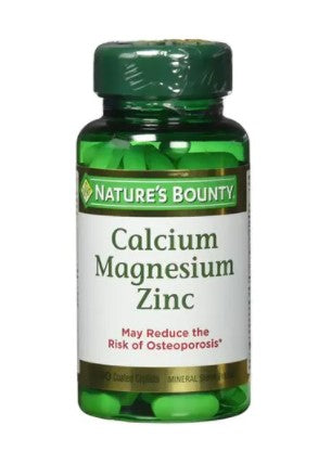 Nature\'s Bounty Calcium Magnesium Zinc Mineral Supplement 100 Coated Caplets