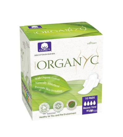 Organyc Organic Heavy Flow Night Cotton Pads Pack of 10