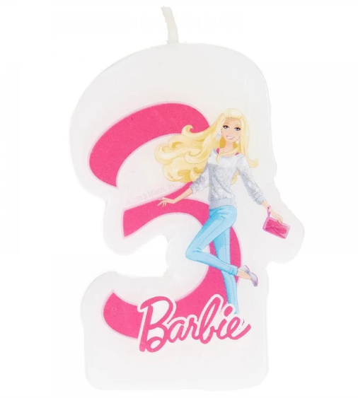 Barbie Sparkle Numeral Candle No. 3