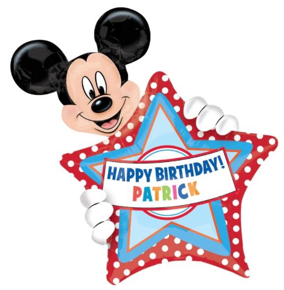 Mickey\'s Birthday Personalized Balloon 30in