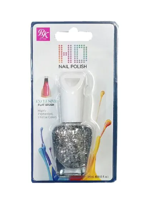Ruby Kisses HDP43 HD Glitter Nail Polish Silver 15ml