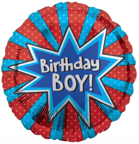 Birthday Boy Burst Foil Balloon 45cm