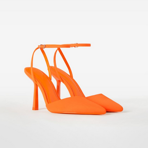 Heeled slingback strap shoes