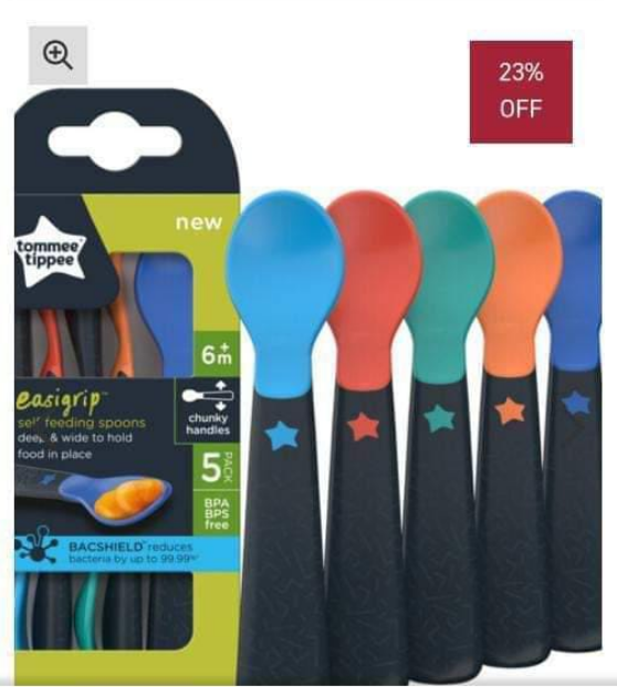 tommee tippee 5X soft tip weaning spoons Blue